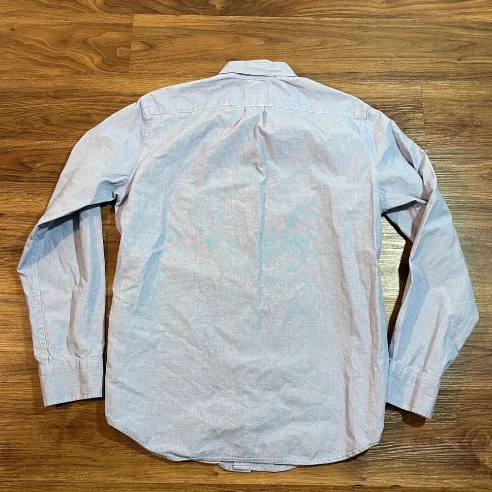 J. Crew Classic Stretch Button Down Long Sleeve Shirt Blue Casual Cotton Men's M